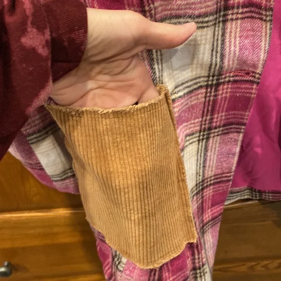 NWOT POL Pink and Brown Plaid Blazer size small - Picture 3 of 8